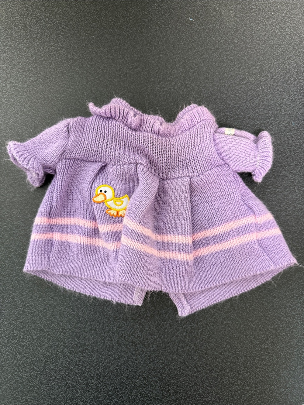 Lilac Knit Doll Dress with Duck Patch - Kids Toys